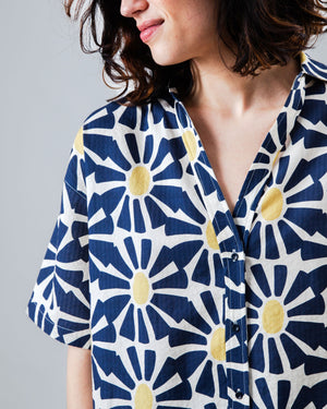 Marisol Cropped Blouse Navy