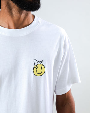 Peanuts Tennis Double Fault Snoopy T-shirt White