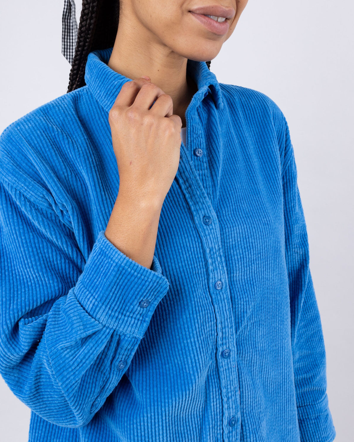 Corduroy Oversize Blouse Blue