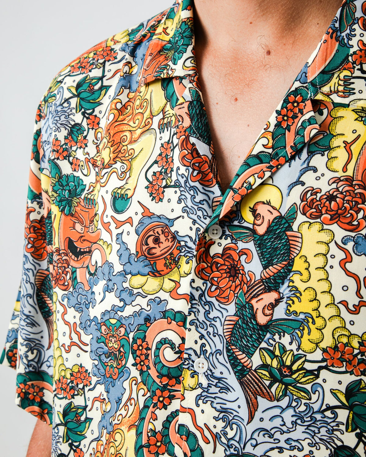 Irezumi Tattoo Aloha Shirt Ecru