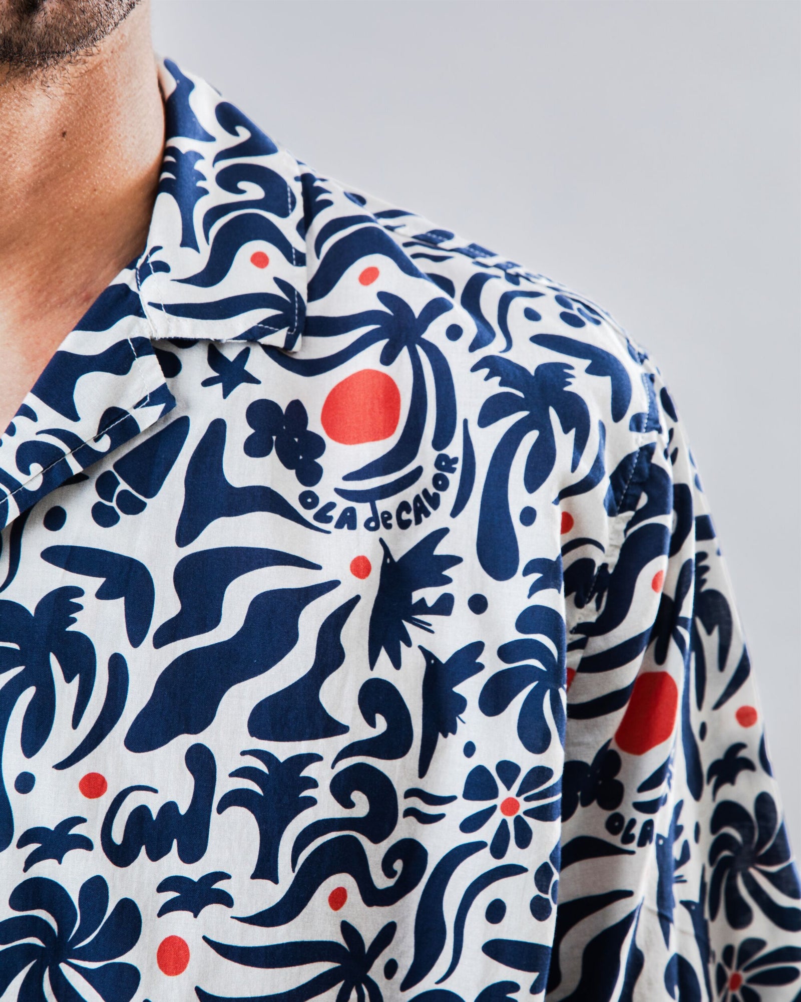 Ola de Calor Aloha Shirt Navy