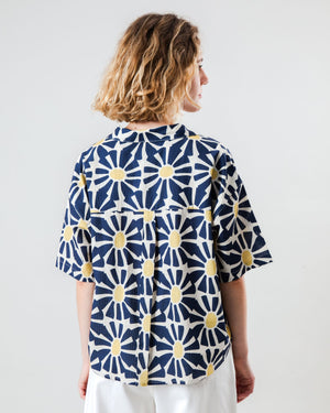 Marisol Cropped Blouse Navy