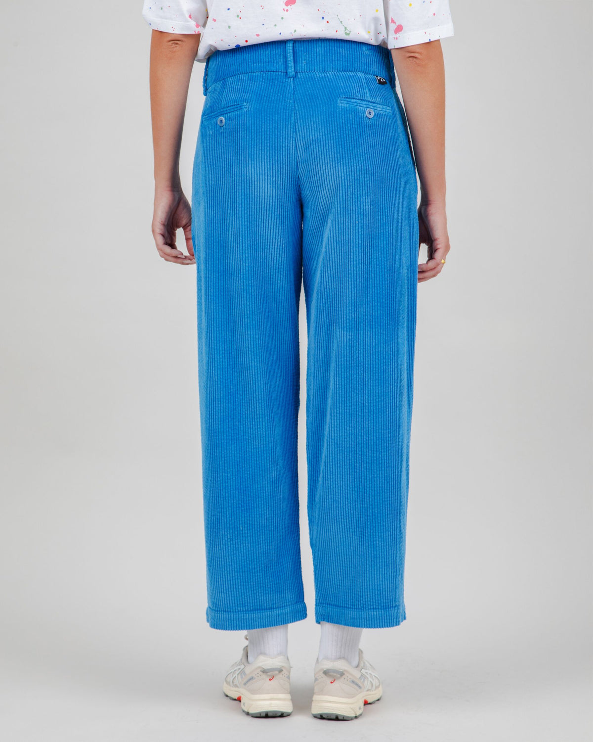 Corduroy Pleated Pants Blue