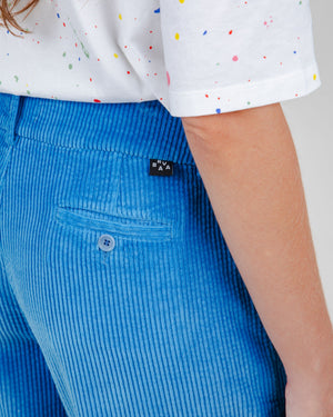 Corduroy Pleated Pants Blue