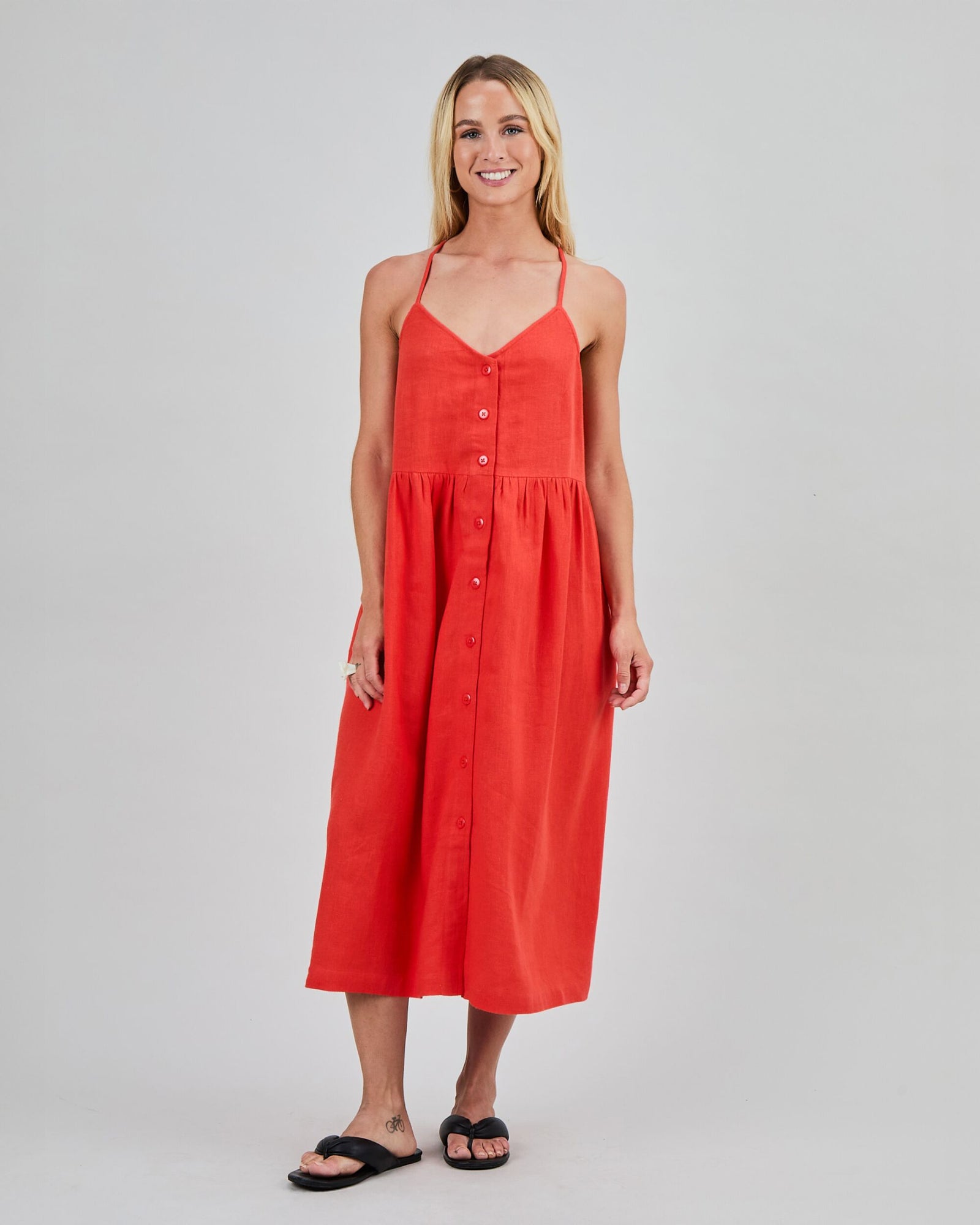 Strappy Loose Dress Coral