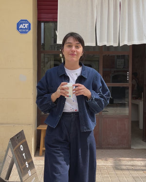 Wide Leg Pants Denim Dark